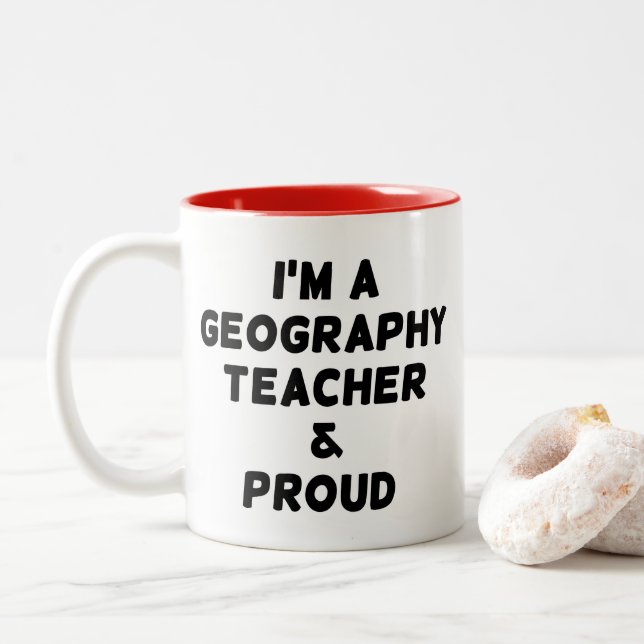 CANECA DE CAFÉ EM DOIS TONS SOU PROFESSOR DE GEOGRAFIA & ORGULHOSO (Com Donut)