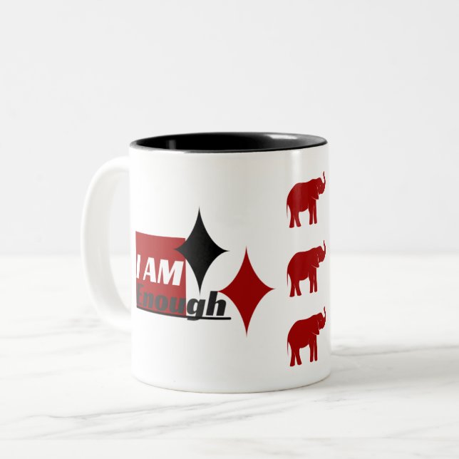 Caneca De Café Em Dois Tons Sou Suficiente Para Uma Caneca Elefante De Dois To (Frente Esquerda)