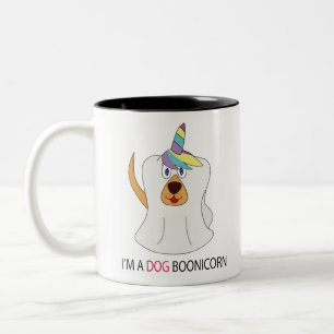Caneca De Café Em Dois Tons Sou um Cachorro Boonicorn Cute Ghost Unicorn