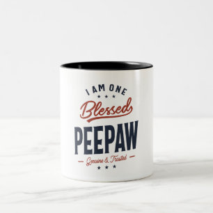 Caneca De Café Em Dois Tons Sou Um Design De Peepaw Abençoado