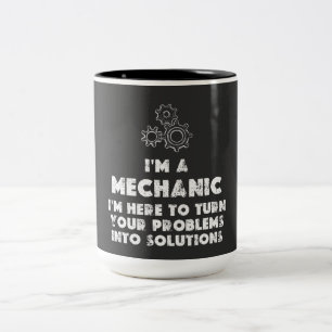 Caneca De Café Em Dois Tons Sou uma citação Engraçada Mecânica