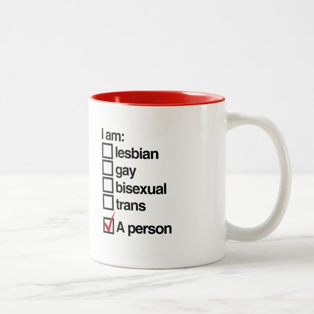 Caneca De Café Em Dois Tons Sou uma pessoa LGBT (Direita)