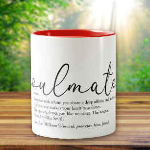 Caneca De Café Em Dois Tons Soulmate Definition Script Love Heart