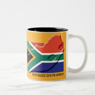 Caneca De Café Em Dois Tons SOUTH AFRICA FLAG MP Personalizado Scripting AMARE