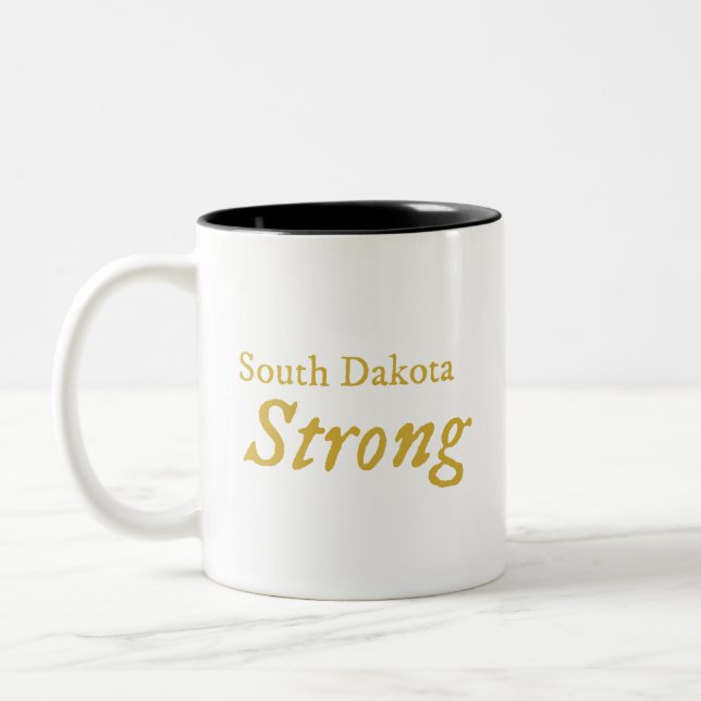 Caneca De Café Em Dois Tons South Dakota Strong Coffee Mug (Esquerda)