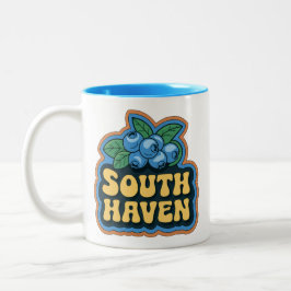 Caneca De Café Em Dois Tons South Haven 70s Retro Michigan Vintage Coffee Mug