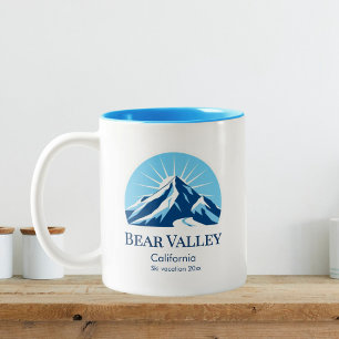 Caneca De Café Em Dois Tons Souvenir da estação de esqui Bear Valley Califórni