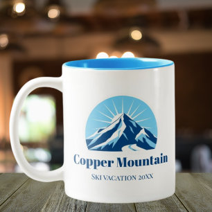 Caneca De Café Em Dois Tons Souvenir de férias de esqui da Copper Mountain Col