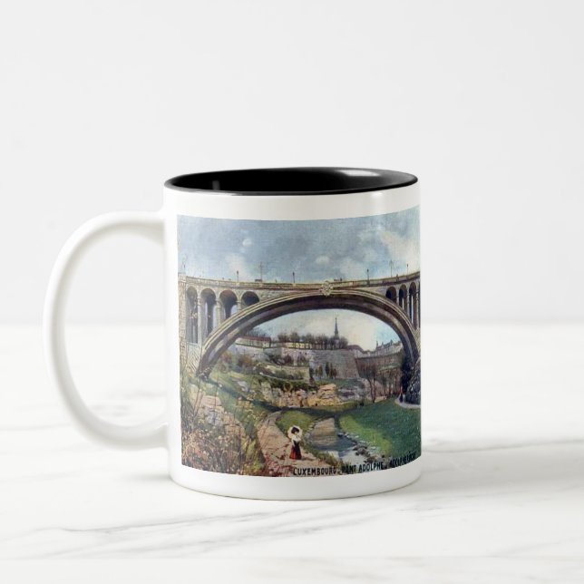 Caneca De Café Em Dois Tons Souvenir Mug, Luxemburgo (Esquerda)