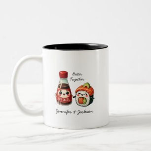 Caneca De Café Em Dois Tons Soy Sauce e Sushi Mugs Personalizados