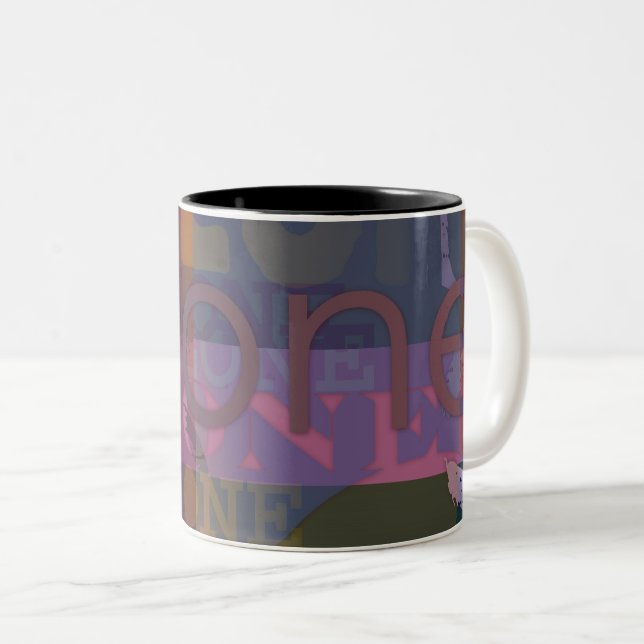 Caneca De Café Em Dois Tons Sozinho 1 Café Mug (Frente Esquerda)