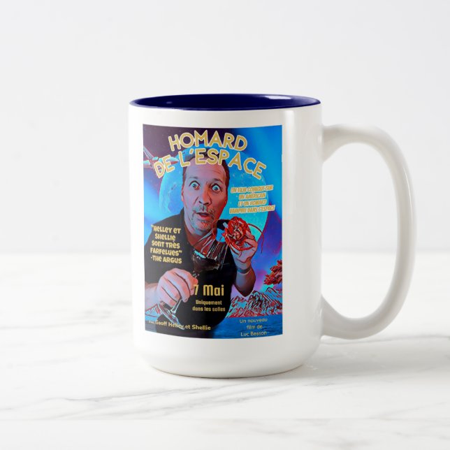 Caneca De Café Em Dois Tons Space Lobster Poster Mug (Direita)