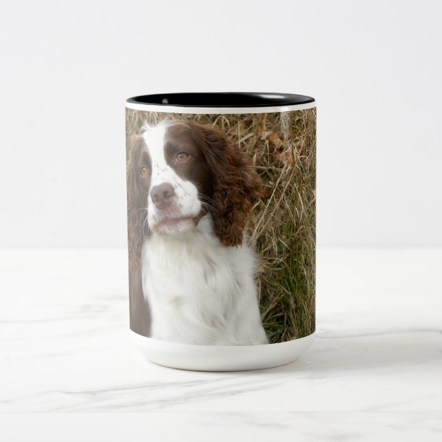 Caneca De Café Em Dois Tons Spaniel de Springer inglês - melhor amigo (Centro)