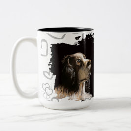 Caneca De Café Em Dois Tons Spaniel dog love mug 