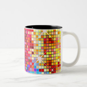 Caneca De Café Em Dois Tons Sparkles e quadrados