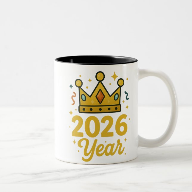 Caneca De Café Em Dois Tons Sparkling 2026 Crown (Direita)