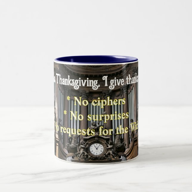 Caneca De Café Em Dois Tons Special thanksgiving mug for organists (Centro)