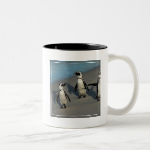 Caneca De Café Em Dois Tons Spheniscus africano Demersus dos pinguins