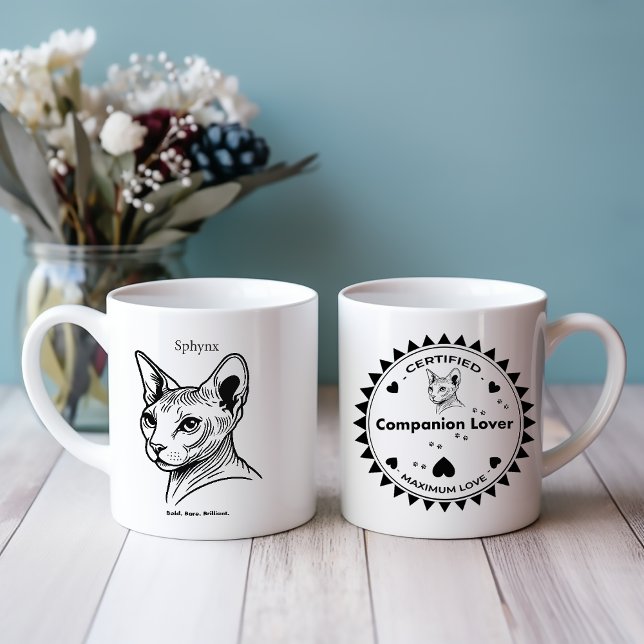 Caneca De Café Em Dois Tons Sphynx Cat Portrait (Criador carregado)