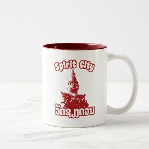 Caneca De Café Em Dois Tons Spirit City - Wat Xieng Khuan, Vientiane, Laos