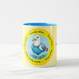 Caneca De Café Em Dois Tons Splish Splash funny summer Seagull vacation 