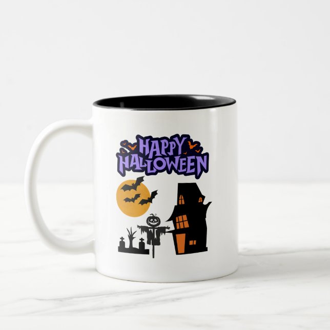 Caneca De Café Em Dois Tons Spook-tacular Savings on Halloween Gear! (Esquerda)