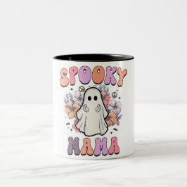 Caneca De Café Em Dois Tons Spooky Mama