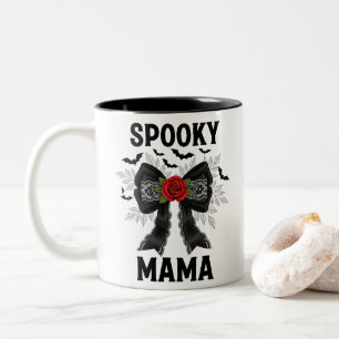 Caneca De Café Em Dois Tons Spooky Mama Coquette Halloween