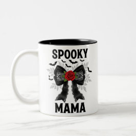 Caneca De Café Em Dois Tons Spooky Mama Coquette Halloween