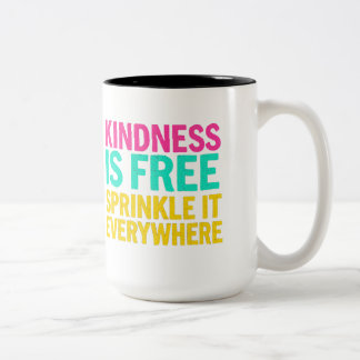 Caneca De Café Em Dois Tons Sprinkle Kindness: Citação Inspiracional