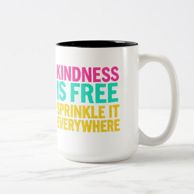 Caneca De Café Em Dois Tons Sprinkle Kindness: Citação Inspiracional (Direita)