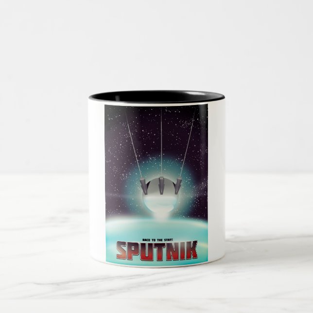 Caneca De Café Em Dois Tons Sputnik "corrida às Estrelas" (Centro)
