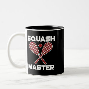 Caneca De Café Em Dois Tons Squash Master Funny Game Tournament League Esporte