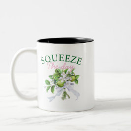 Caneca De Café Em Dois Tons Squeeze The Day Coffee Mug: Funny Lemon Quote