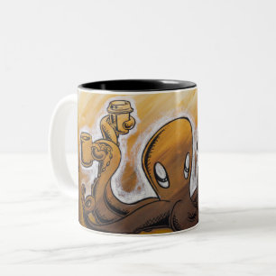 Caneca De Café Em Dois Tons Squiggles: Cafeína em todas as suas formas