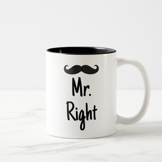 Caneca De Café Em Dois Tons Sr. Direito com Moustache (Direita)