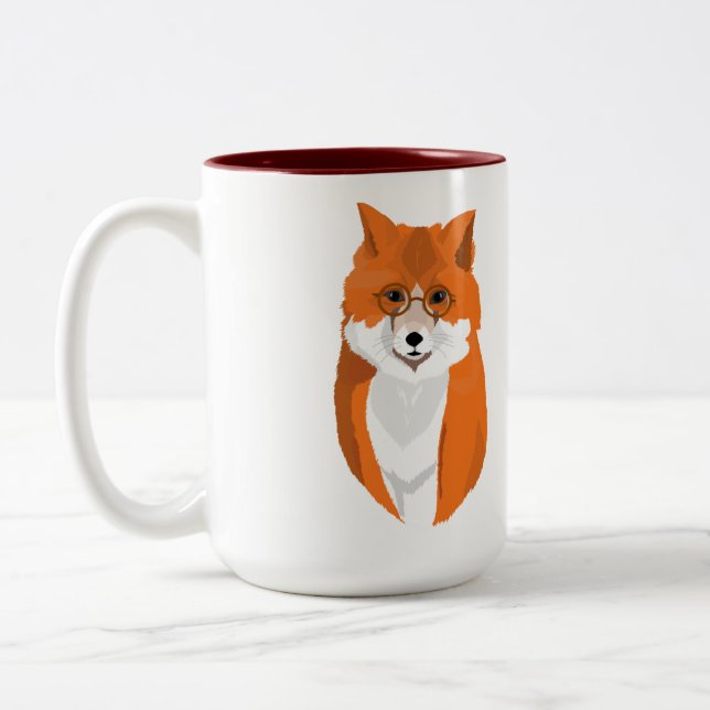 Caneca De Café Em Dois Tons Sr. Fox é o leitor (Esquerda)