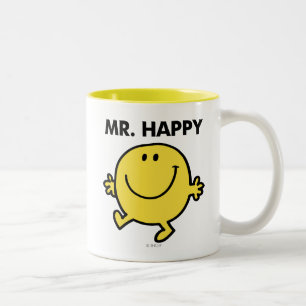 Caneca De Café Em Dois Tons Sr. Happy Dança e sorriso