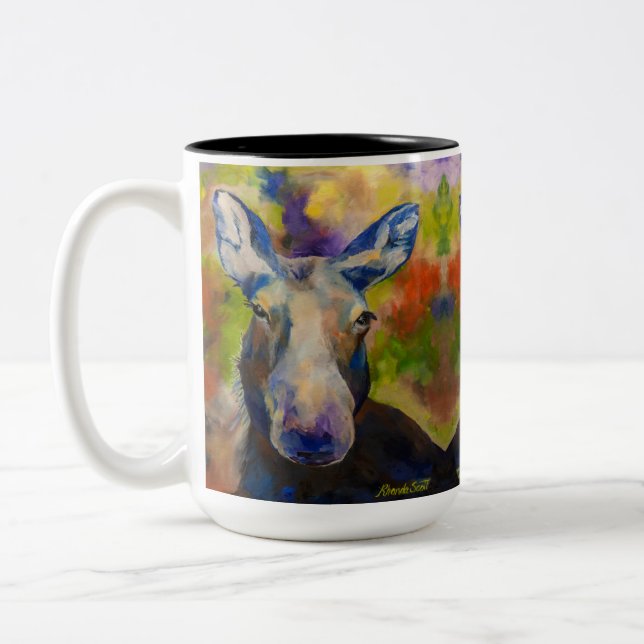 Caneca De Café Em Dois Tons Sr. Moosey Moose (Esquerda)