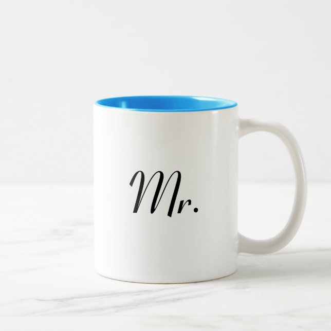 Caneca De Café Em Dois Tons Sr. Mug - 1/2 parte do set Sr. & Sra. Mug (Direita)