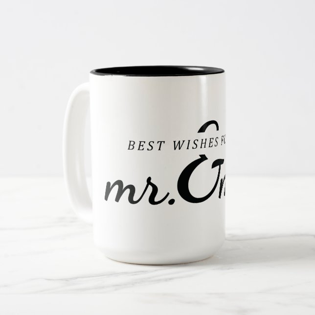 Caneca De Café Em Dois Tons Sr&Sra. Wedding Gift (Frente Esquerda)