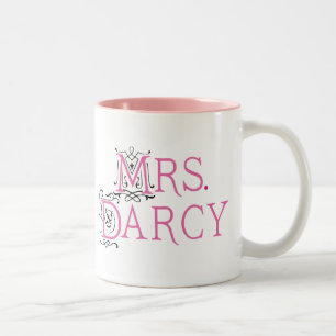 Caneca De Café Em Dois Tons Sra. Darcy Presente de Jane Austen