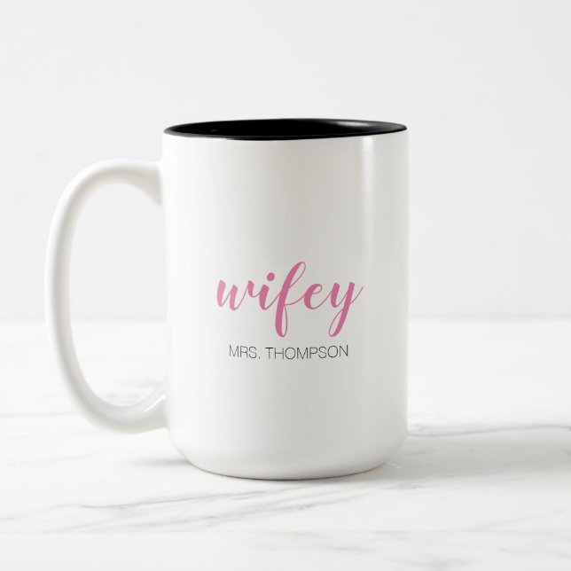 Caneca De Café Em Dois Tons Sra. de Wifey (Esquerda)