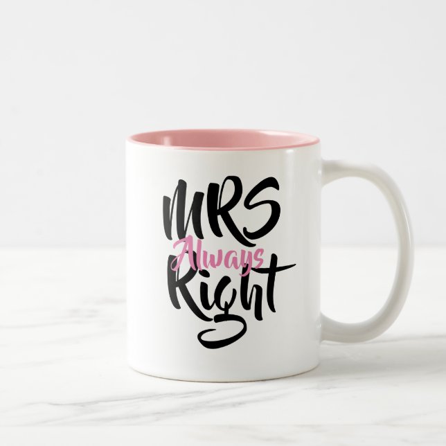 Caneca De Café Em Dois Tons Sra Sempre Certa Diversão (Direita)
