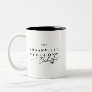 Caneca De Café Em Dois Tons SS 02 Logotipo do script da orquestra