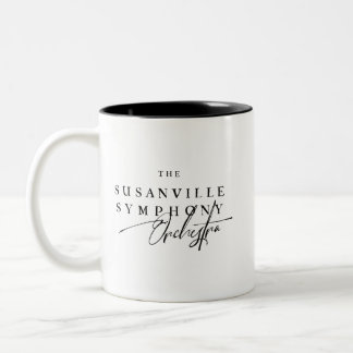 Caneca De Café Em Dois Tons SS 02 | Logotipo do script da orquestra