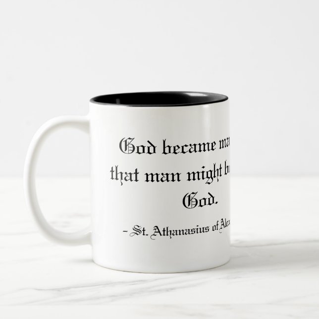 Caneca De Café Em Dois Tons - St. Athanasius de Alexandria (Esquerda)