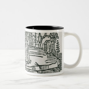Caneca De Café Em Dois Tons St. Brendan na ilha dos peixes