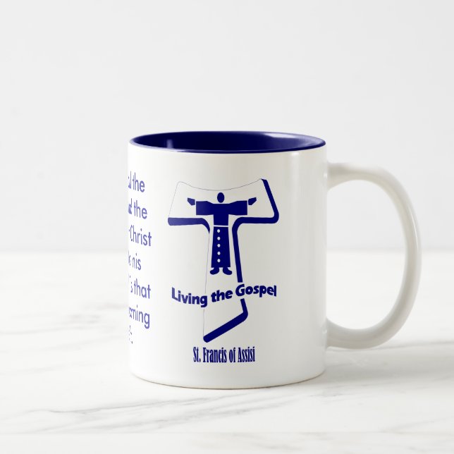 Caneca De Café Em Dois Tons St Francis de Assisi (Direita)