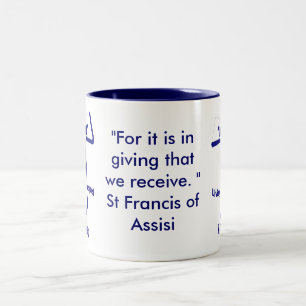 Caneca De Café Em Dois Tons St Francis de citações de Assisi